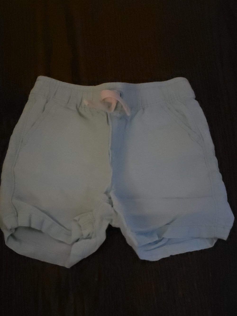 GAP Baby Blue Cotton Drawstring Shorts with Pink Tie